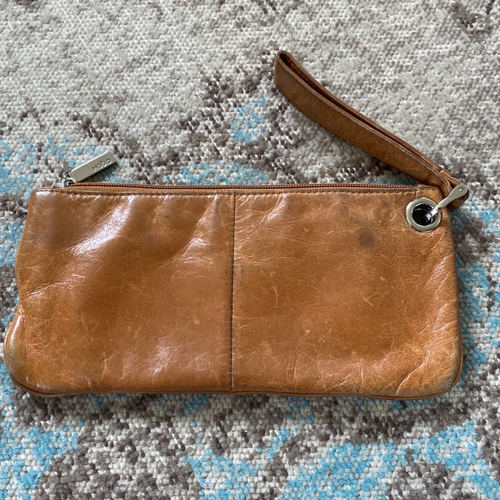 Leather Hobo wristlet/clutch